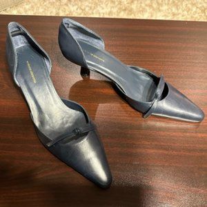 New Navy Valerie Stevens D'Orsay Mid-High Heels - 10M